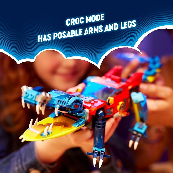 LEGO 71458 DREAMZzz Crocodile Car, 2-in-1 Set as Monster Truck or Crocodile Toy Car, with Mini Figures Cooper, Jayden and Night Hunter, Creative Gift for Children from 8 Years