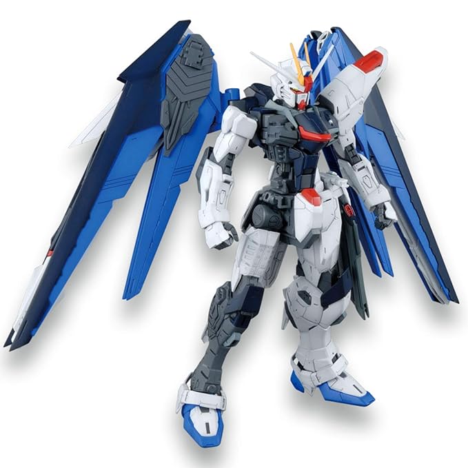 BANDAI Mg Mobile Suit Gundam Seed 1/100 Freedom Gundam Ver 2.0 Plastic Model Action Figure Ama Mo1 Lacerta Saber Ma M2 O Lups Beam Rifle Laminate Anti Shield Robot Mecha Bandai