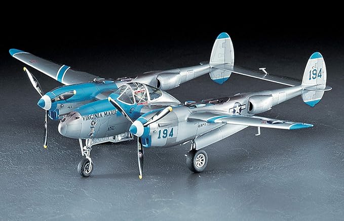 Hasegawa 1/48 US Army P-38J Lightning Virginia Marie Plastic Model JT1