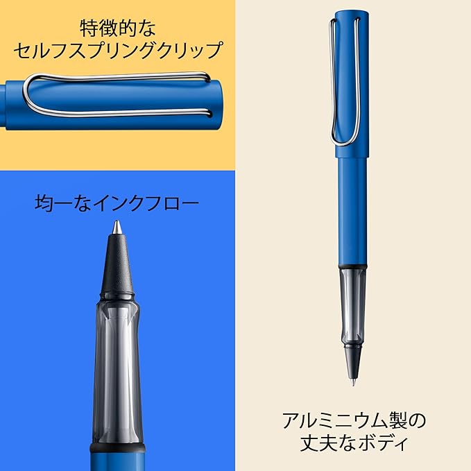 LAMY AL-star Ocean Blue Roller Ballpoint Pen - Transparent Ergonomic Grip Pen Line Width M
