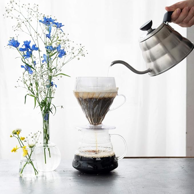 HARIO PDA-1524-T V60 Drip Assist Set, Pete Ricata Model, For 1 to 4 Cups, Coffee Support Equipment, Transparent, Made in Japan