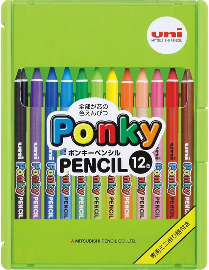 Uni Mitsubishi Pencil Colored Pencils Ponky Pencils for Children 12 Colors K800PK12CLT