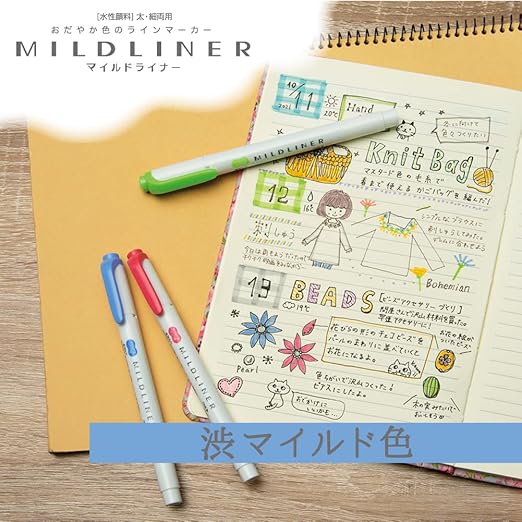 Zebra Mildliner WKT7-5C-NC-N Highlighter, Astringent Mild Color, NC5 Colors