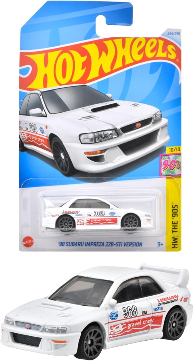 Hot Wheels HXR30 Basic Car '98 Subaru Impreza 22B-STi Version Vehicle Toy Mini Car 3 Years Old White