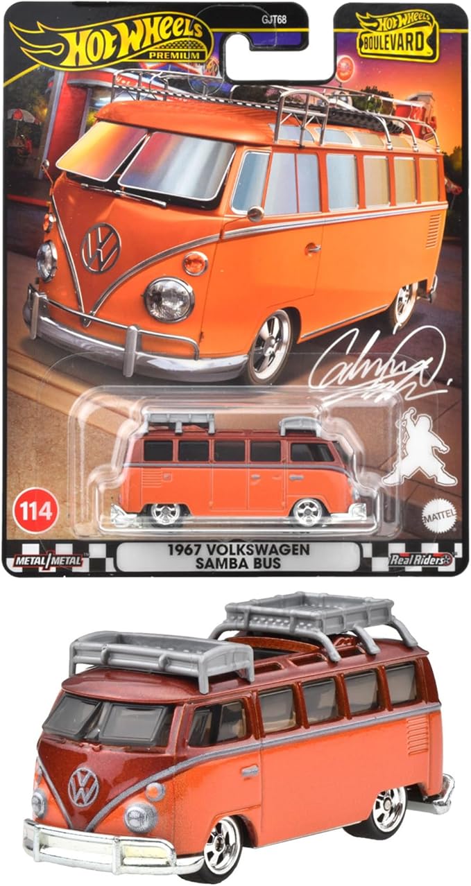 Hot Wheels HRT62 Boulevard '67 Volkswagen Samba Bus Vehicle Toy Mini Car 3 Years Old Orange