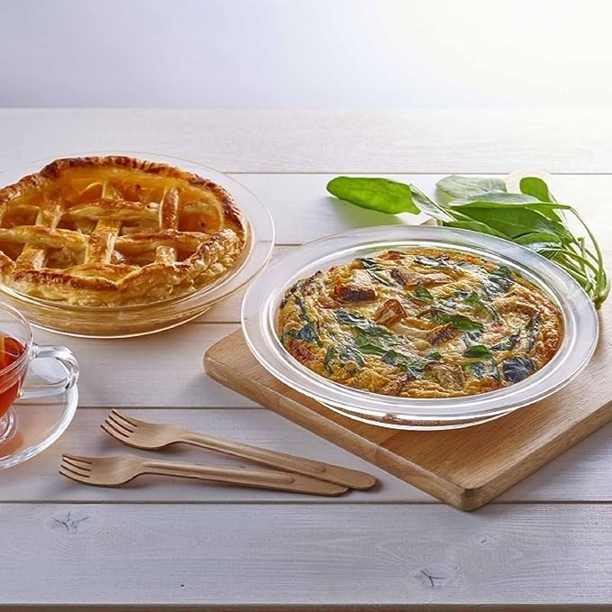 HARIO BUONO kitchen HPZ-40-BK Heat Resistant Glass Pie Plate, 13.5 fl oz (400 ml), Clear