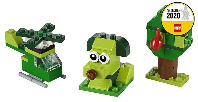 LEGO 11007 Classic Creative Green Bricks Learning Starter Set, Preschool Toys for Kids 4+ Year Old (60 Pieces)
