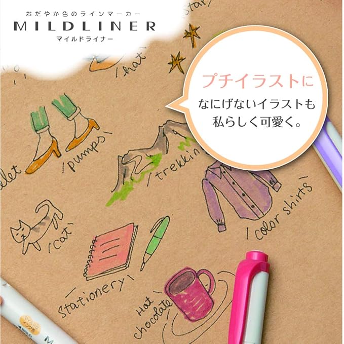 Zebra Highlighter Pens Mildliner 25 Color Set Wkt7 C, Multicolor