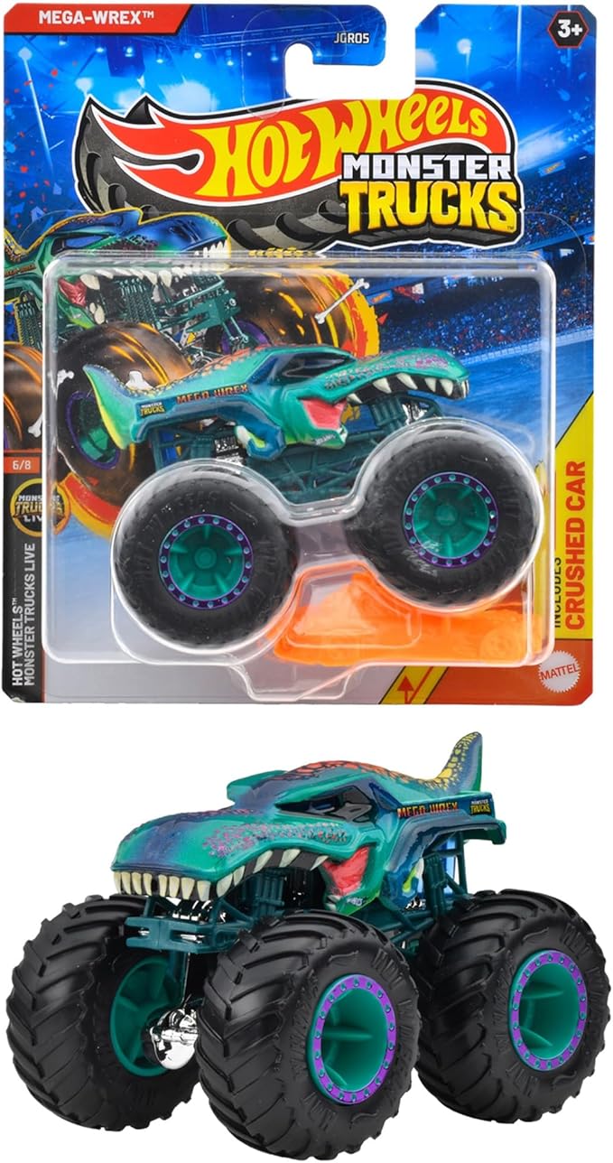 Hot Wheels JGR05 Monster Truck 1:64 Mega Rex Vehicle Toy Mini Car 3 Years Old Green