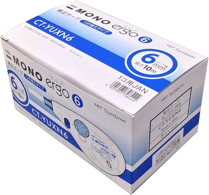 Tombow CT-YURN5-5P Pencil Correction Tape Mono Ergo N Cartridge 5mm 5mm