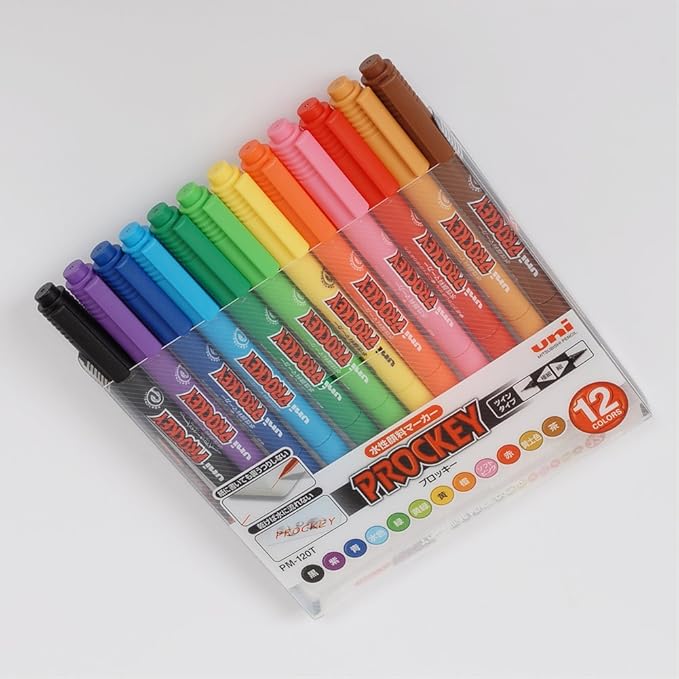 Uni Mitsubishi Pencil Prockey Twin Water-Based Marker Ultra-Fine Pen