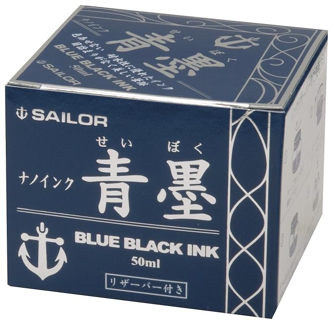 Sailor Fountain Pen Ink Bottle Seibuko Blue Black Pigment Ink 50ml
