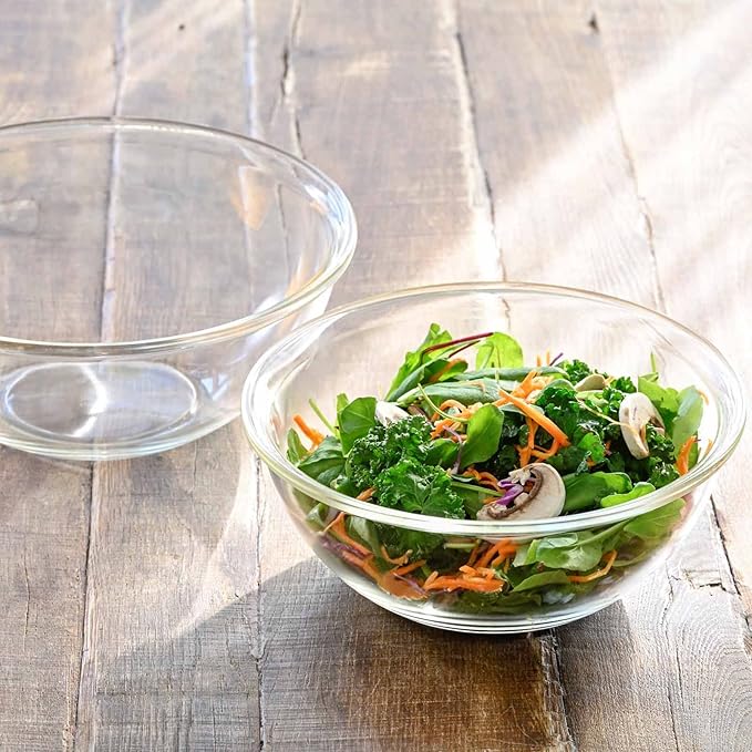 HARIO MXPA-200-BK Buono Kitchen Bowl, Heat Resistant Glass, Shallow, 67.6 fl oz (2,000 ml), Multi Ball, Clear, Made in Japan