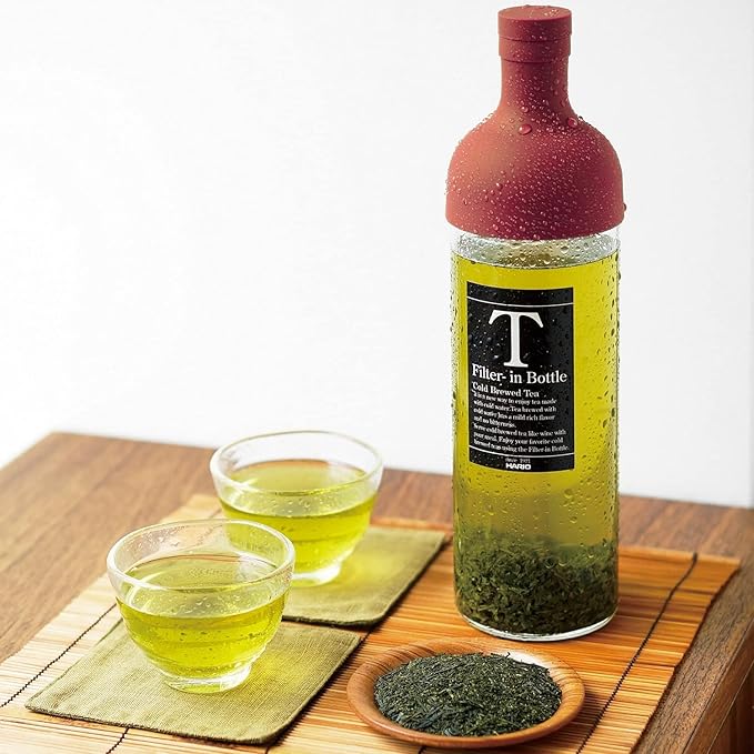 Hario Filter-In Cold Brew Tea Bottle, 750ml, Red