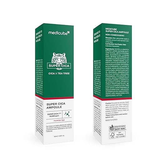 Medicube Super Cica Ampoule | Helps damaged skin with 61.5% Centella asiatica extract | Instant soothing and calming | Korean skincare 40ml