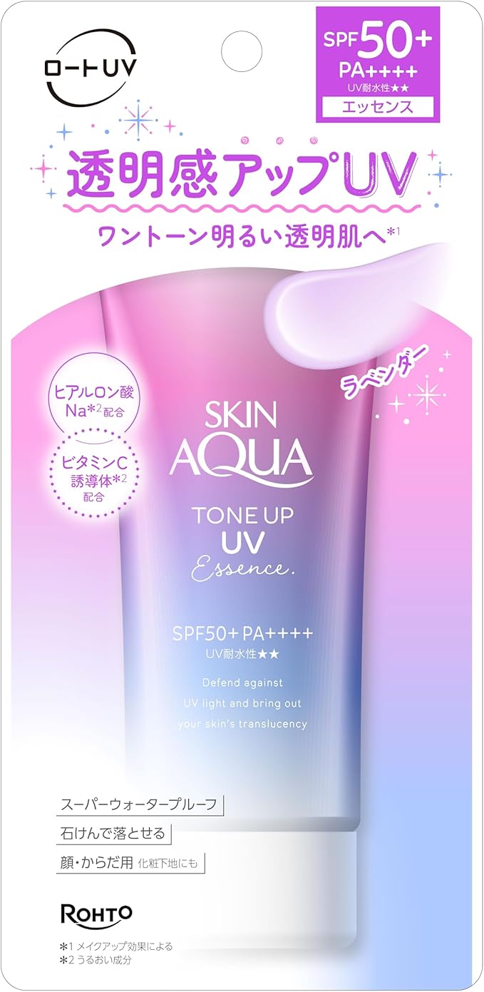 Skin Aqua Tone Up UV Essence Sunscreen, Lavender, (Enhances Transparency, Color Control, UV Sunscreen, SPF50+ PA++++, Foundation Primer)