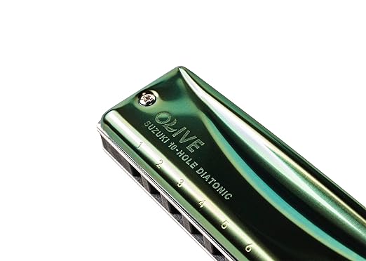 Suzuki C-20-HG Olive 10-Hole Diatonic Harmonica, Key of G High