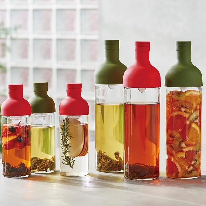 Hario Filter-In Cold Brew Tea Bottle, 750ml, Red