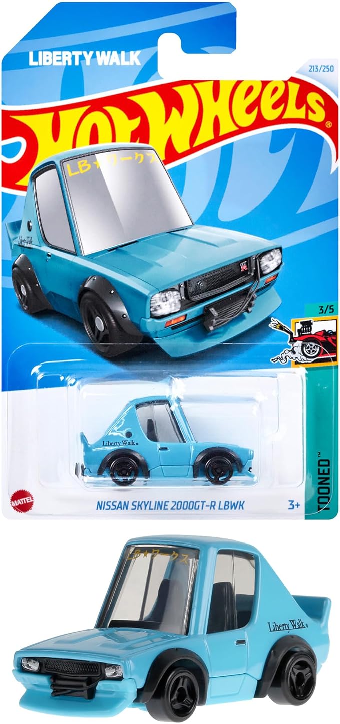 Hot Wheels Basic Car Nissan Skyline 2000GT-R LBWK Vehicle Toy Mini Car 3 Years Old Blue HXR17