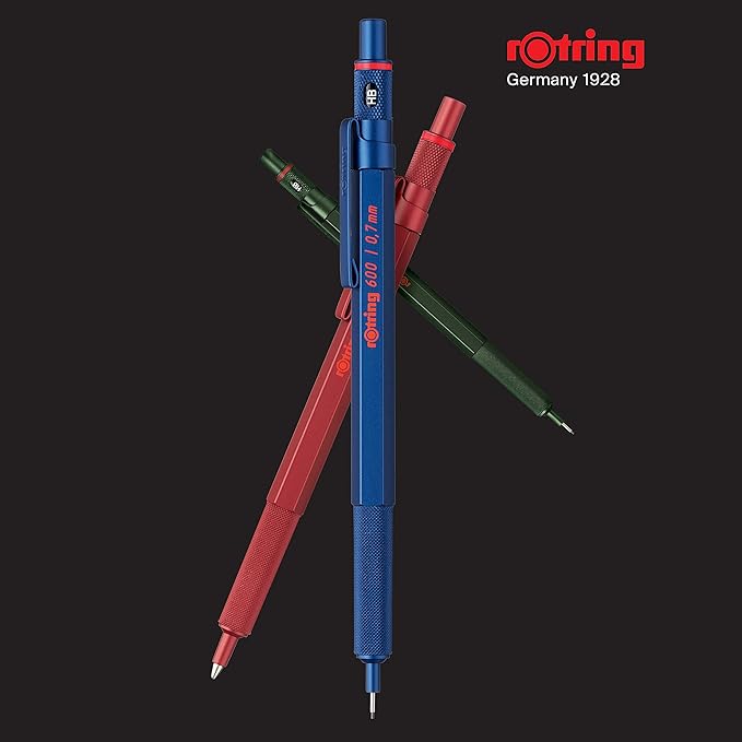 Rotring Mechanical Pencil, Iron Blue 600 2114266 0.5mm Rotring Mechanical Pencil Fine Writing Stationery German Drafting Pen Professional Ballpoint Pen