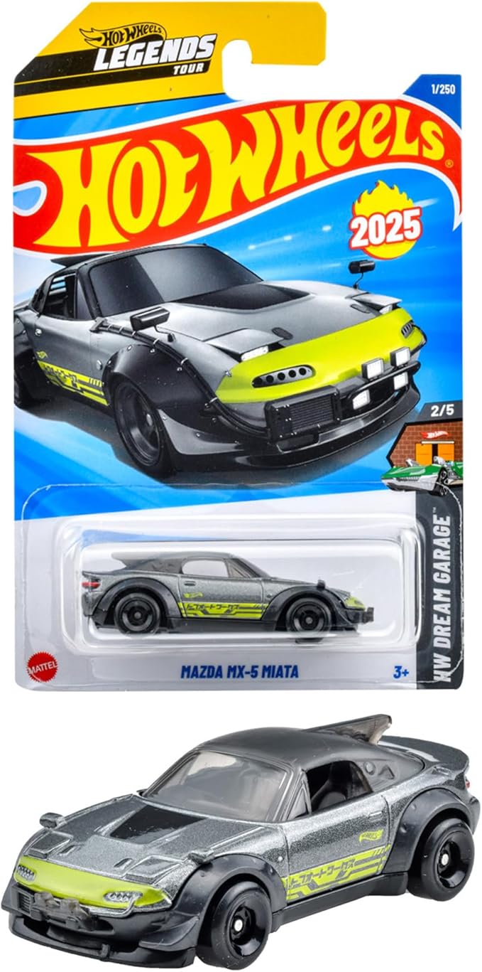 Hot Wheels JFN41 Basic Car Mazda MX-5 Miata Vehicle Toy Mini Car 3 Years Old Gray