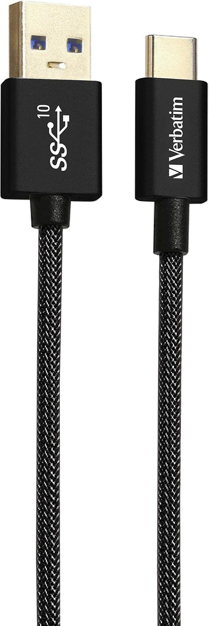 Verbatim CBTC31G2V1 Type CtoA 3.1 GEN2 Cable, Heavy Duty 39.4 inches (100 cm), Black