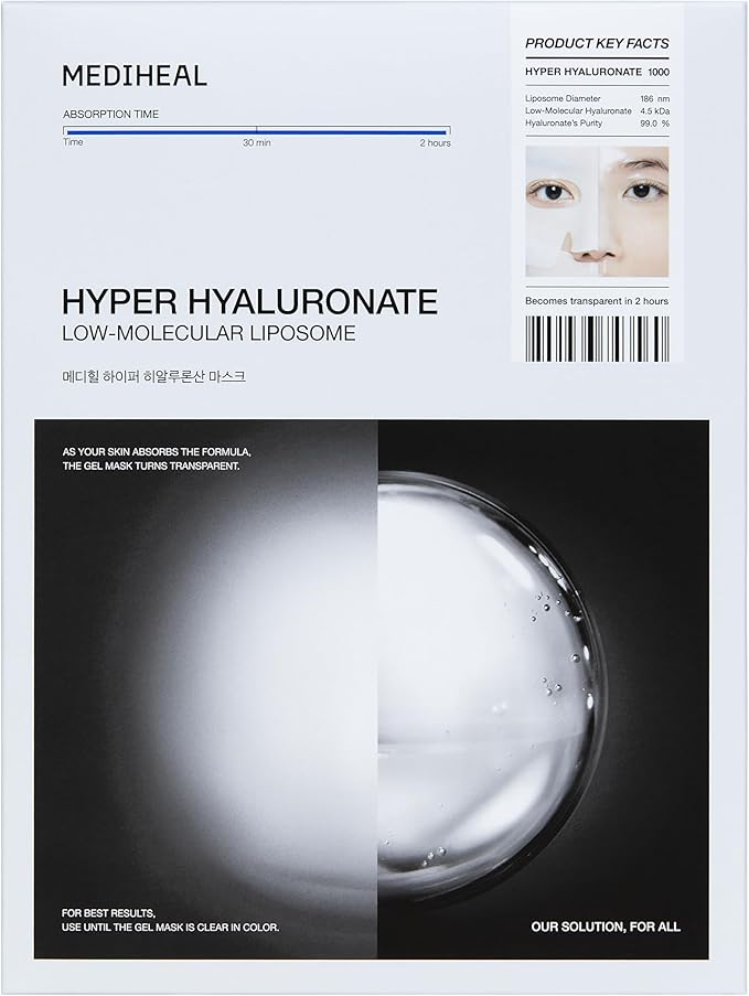 Mediheal Hyper Hyaluronate Mask x 32.8 ft (10 m) Moisturizing, Glossy Care, Dry Skin, Non-sticky, Moist Korean Pack, Korean Cosmetics, Gel Mask