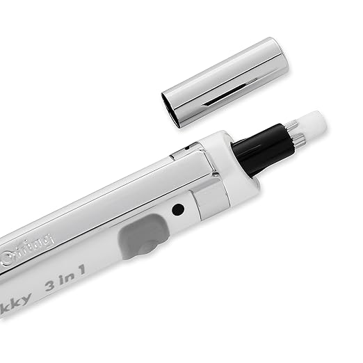 Rotring 1904451 Tikky 3-in-1 Mechanical Pencil/Ballpoint Pen/Highlighting Pen, 0.5 mm, White Barrel, Black & Red Ink