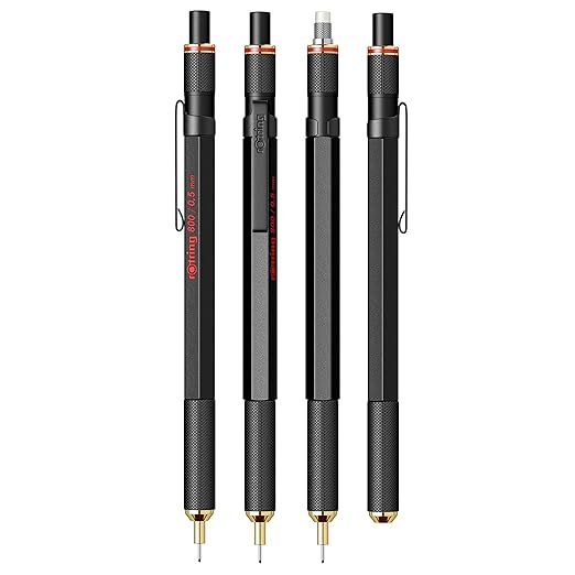 Rotring, Mechanical Pencil - 800+ Hybrid Stylus Black (0.5 MM)