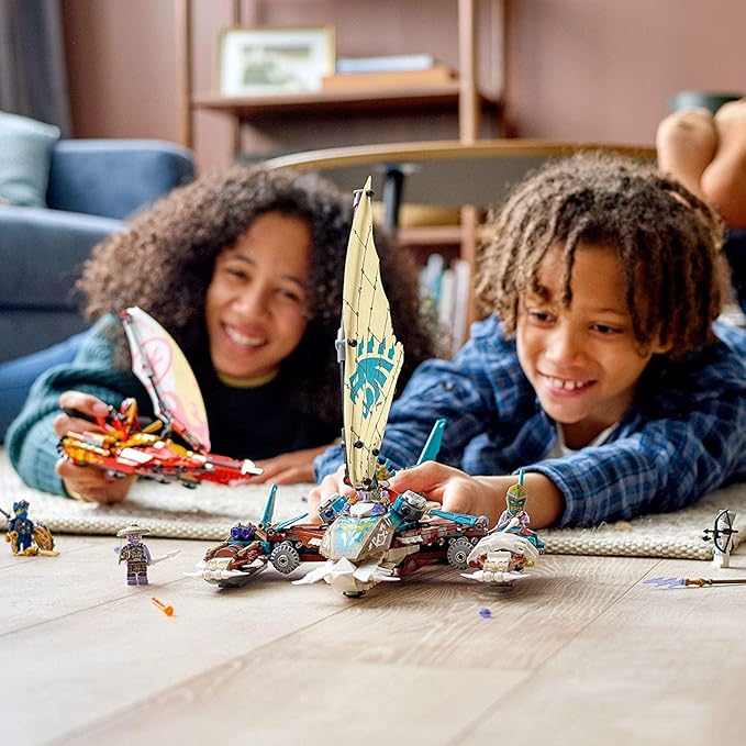 LEGO Jamian Toys Lego Nin-Jago Catamaran Sea Battle 71748 Building Kit;Nin-Ja Playset Featuring Catamaran Toys & Nin-Jago Kai|Jay And Zane Best Gift For Kids Who Love Creative Play New 2021 (780 Pcs)Brown