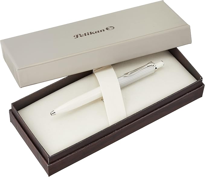 Pelikan K405 Ballpoint Pen, Oil-based, Souvelane, Silver White, Genuine Imported