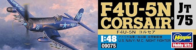 Hasegawa 1/48 US Navy/Marine Corps Night Fighter F4U-5N Corsair Plastic Model JT75