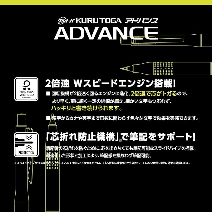 Uni Kurutoga Advance Upgrade Model 0.5mm Mechanical Pencil, Red Body (M510301P.15)