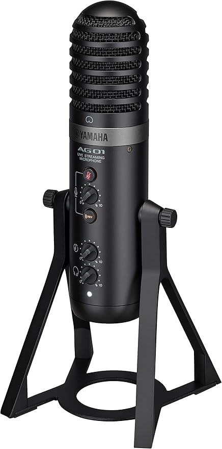 Yamaha AG01 B Live Streaming Microphone with Integrated Microphone USB Microphone Black