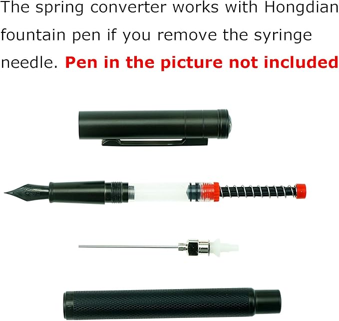 Asvine Fountain Pen Ink Syringe Filler Spring Converter with Removable Blunt Point