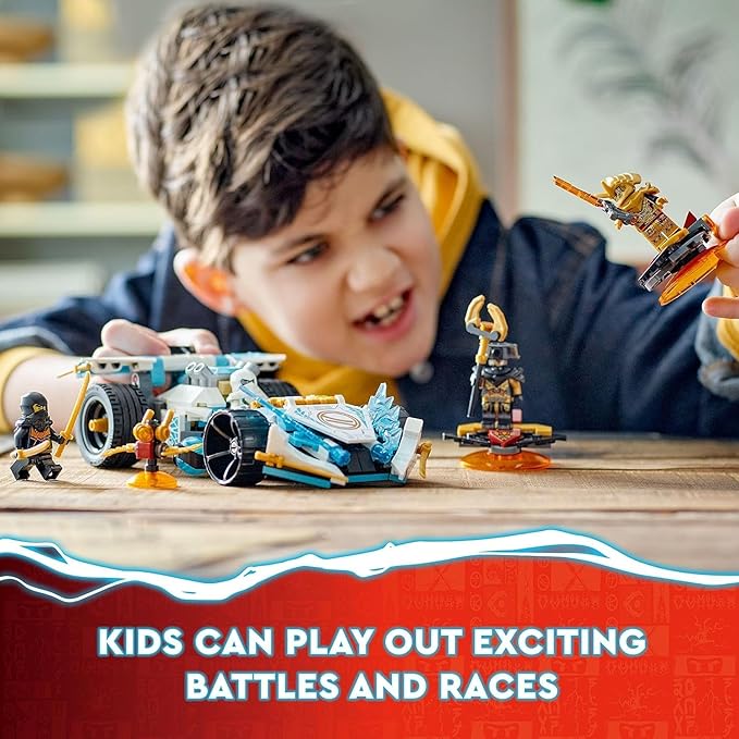 LEGO Ninjago Zane's Dragon Power Spinjitzu Race Car 71791 Building Toy Set (307 Pcs),Multicolor