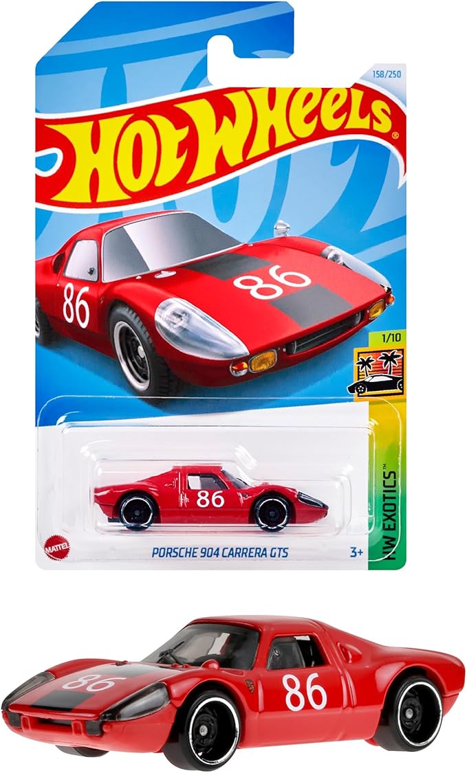 Hot Wheels HYB76 Basic Car Porsche 904 Carrera GTS Ride on Toy Mini Car 3 Years Old and Up Red