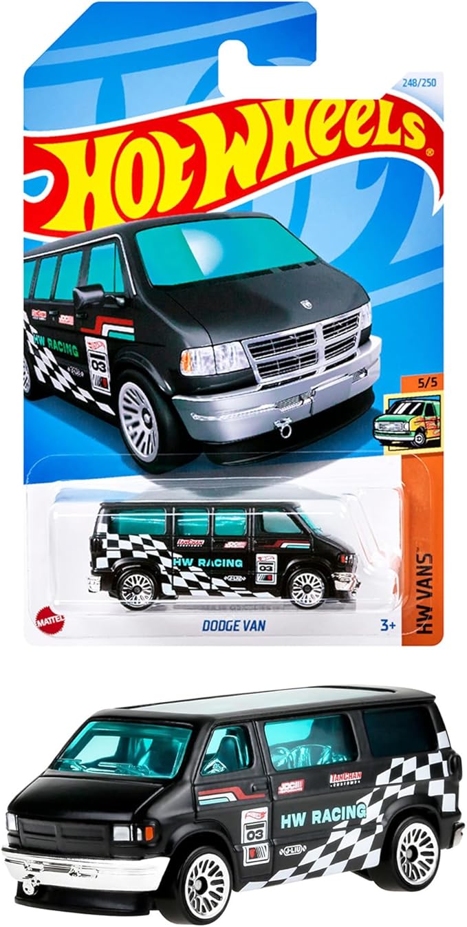 Hot Wheels HXR31 Basic Car Dodge Van Vehicle Toy Mini Car 3 Years Old and Up Black