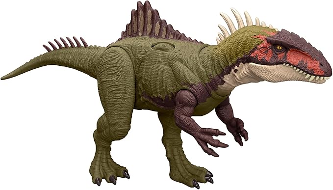 Mattel Jurassic World HXF52 Battle Action! Becklespinax Children's Figure, Dinosaur Toy, Total Length: Approx. 17.1 inches (43.4 cm), 4 Years Old and Up Green