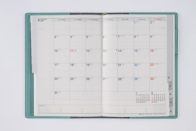Takahashi 2026 Notebook, B6, Weekly Charme 8, Field Green, No. 358 (Begins January 2026)