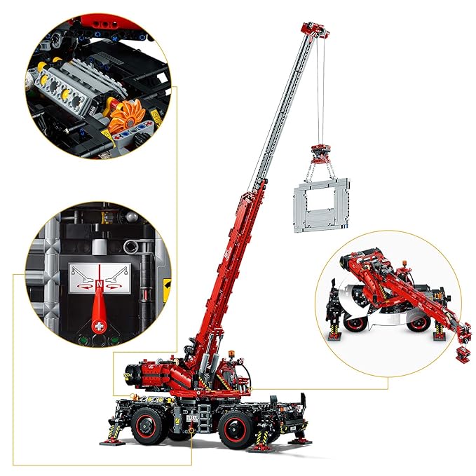 LEGO Boy's Technic Rough Terrain Crane Building Blocks (Multicolor, 11 to 16 Years, 42083) - 4057 Pieces