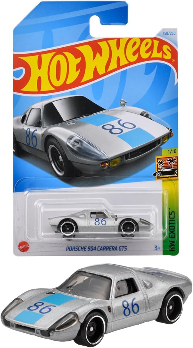Hot Wheels HYB75 Basic Car Porsche 904 Carrera GTS Ride on Toy Mini Car 3 Years Old and Up Silver
