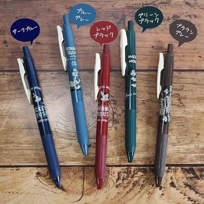 Zebra Sarasa Clip Vintage Mickey 0.5 5 Colors JJ29-DS2-5C Gel Ballpoint Pen (Vintage mickey)