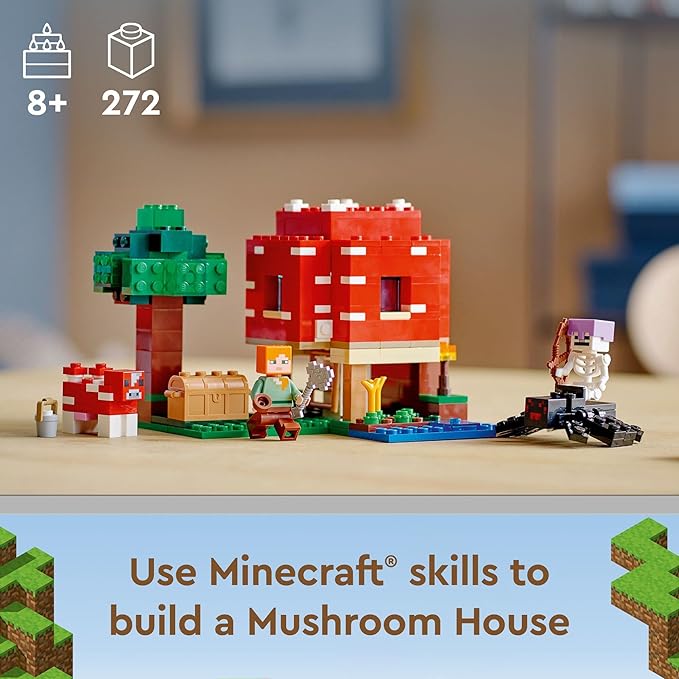 LEGO Minecraft The Mushroom House 21179 Building Kit (272 Pieces)