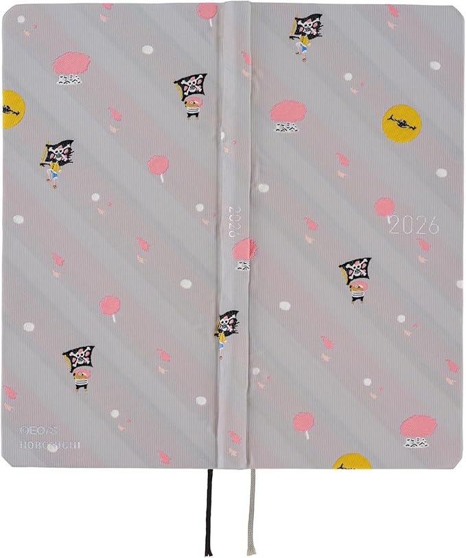 Hobonichi Notebook, 2026 Weeks, One Piece Magazine, Hiruku's Cherry Blossoms, Starts from January, Weekly Notebook, Weekly Left, Slim, Vertical