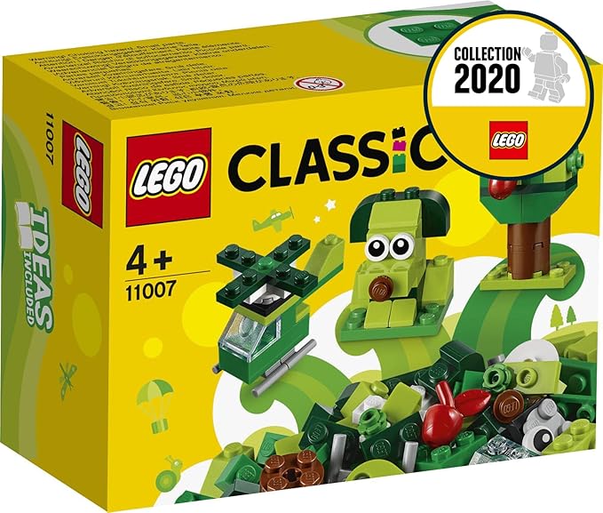 LEGO 11007 Classic Creative Green Bricks Learning Starter Set, Preschool Toys for Kids 4+ Year Old (60 Pieces)