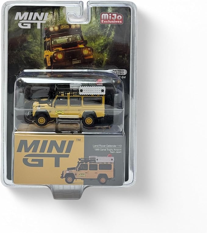MINI GT 1/64 Land Rover Defender 110 Camel Trophy Amazon 1989 Team Japan RHD
