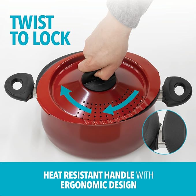 Bialetti Pasta Pot 5.8 Quart Red 07550