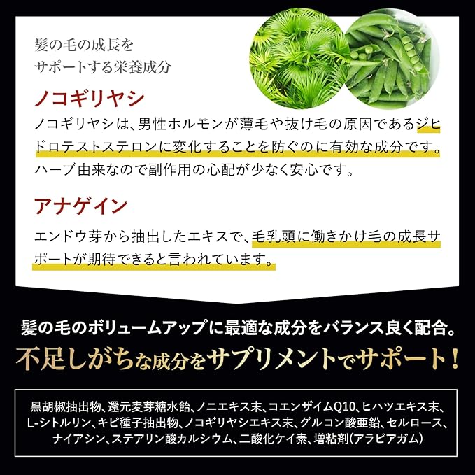 REDEN Volume Up Supplement Nutritional functional food Zinc Niacin Saw palmetto Anagain For men For women Unisex