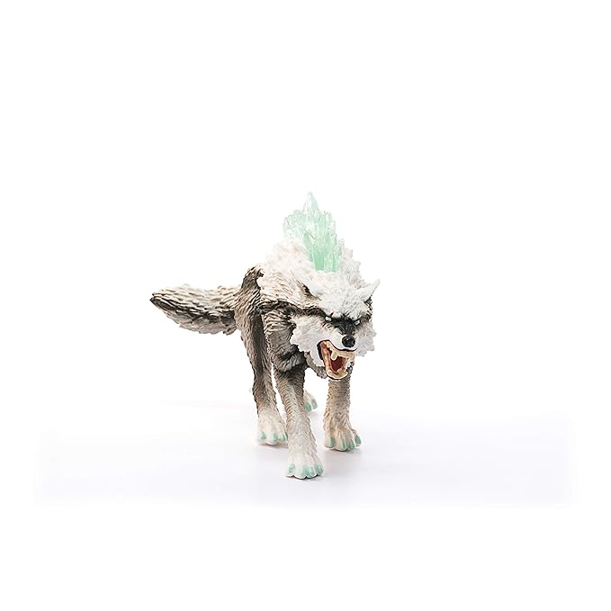 Schleich Snow Wolf Figurine Toy, Multicolor